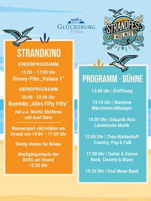 Plakat mit dem Programm des Strandfests 2025 in Holnis 